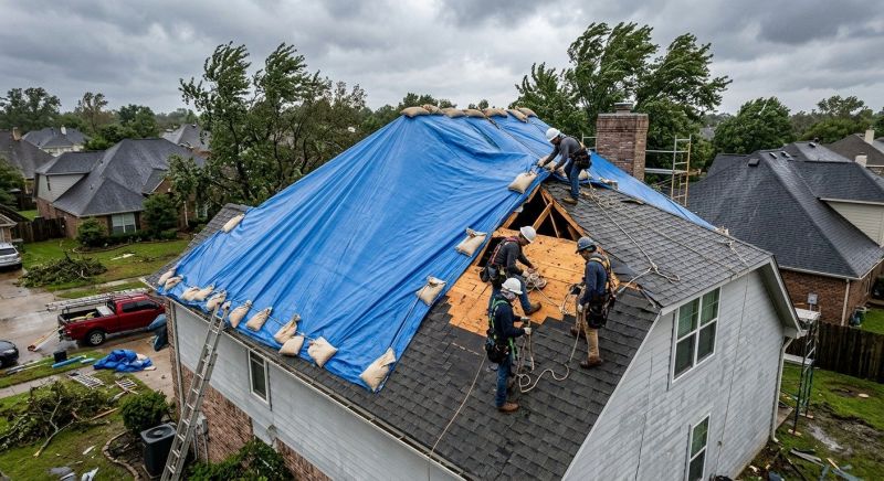 Storm Damage Roof Tarping in Atlantic County, NJ
